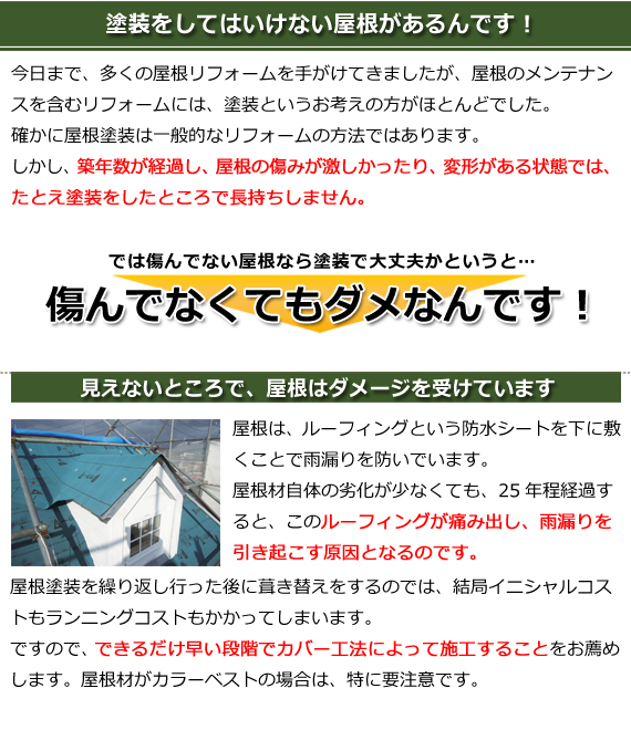 塗装をしてはいけない屋根があるんです