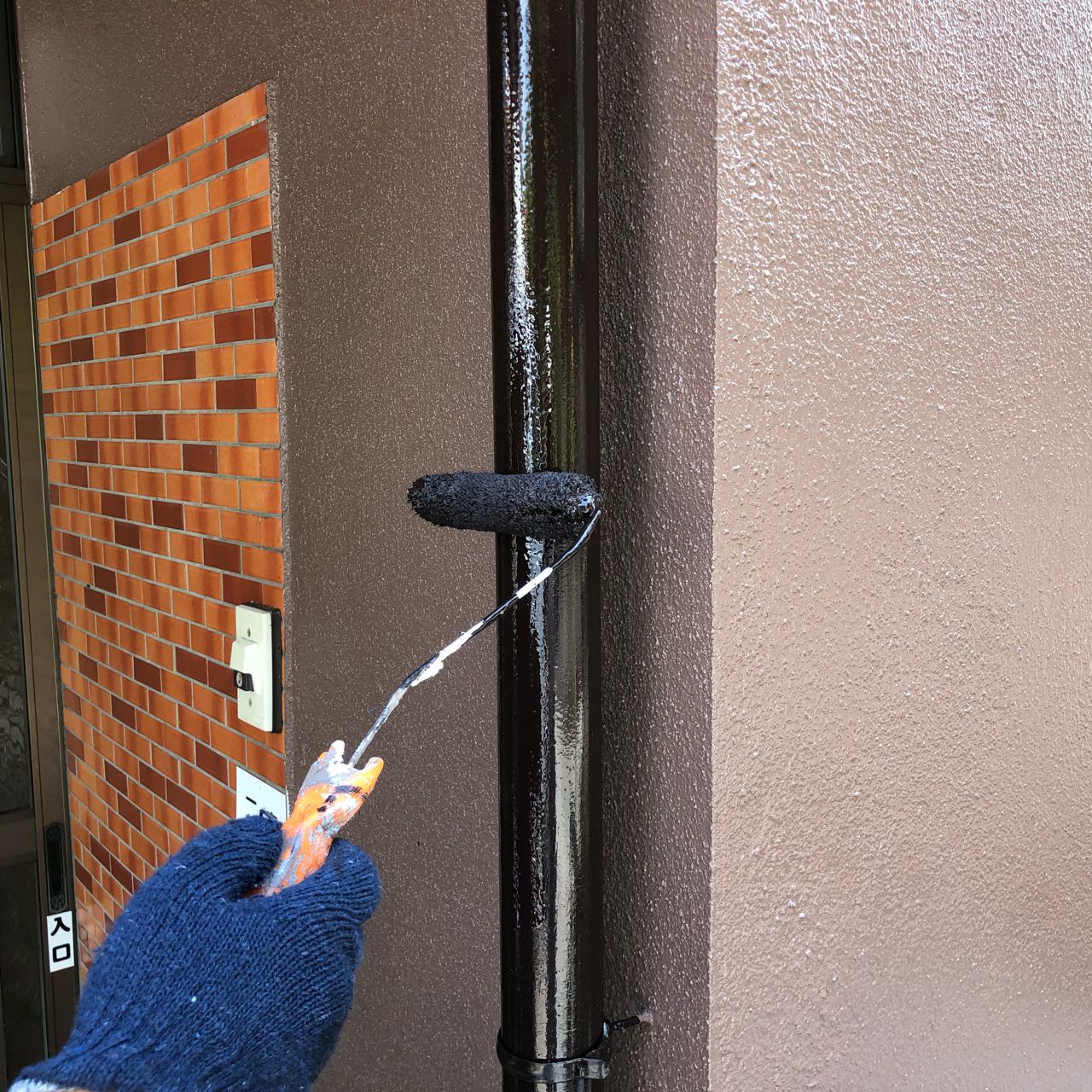 【雨樋塗装】上塗り